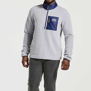 Saucony Men Rested Sherpa 1/4 Zip Light Grey Heather L  Apparel